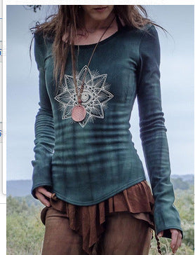 Blusa Suelta con Escote V y Estampado - Manga Larga - Image 11