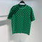 Playera Casual de Cuadros Verde con Cuello Redondo