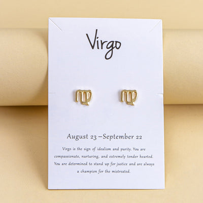 Aretes de los Doce Signos del Zodiaco en Oro y Plata - Image 24