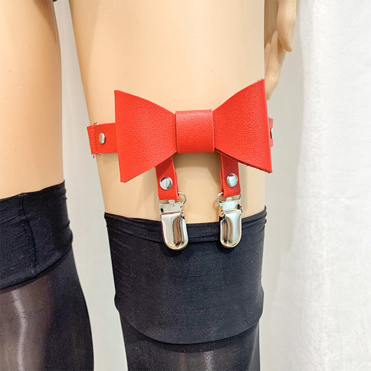 Liguero de Malla PU con Moño - Accesorios Coquetos para Mujer - Image 8