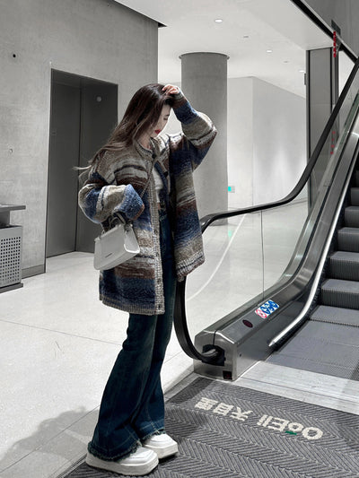 Cardigan Rayado Bicolor con Diseño Moderno para Otoño e Invierno - Image 10