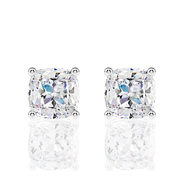 Aretes de Plata Esterlina 925 con Diamante de Alto Carbono Corte Cojín - Image 4