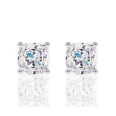 Aretes de Plata Esterlina 925 con Diamante de Alto Carbono Corte Cojín - Image 4