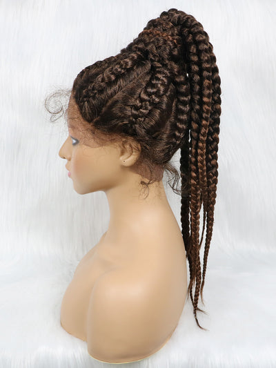 Peluca de Trenzas Sintéticas con Encaje Frontal - Cabello Afro Trenzado - Image 16