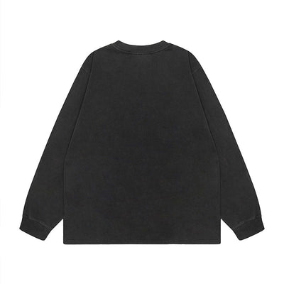 Camiseta Oversize Manga Larga con Estampado Rock Lavado - Image 2