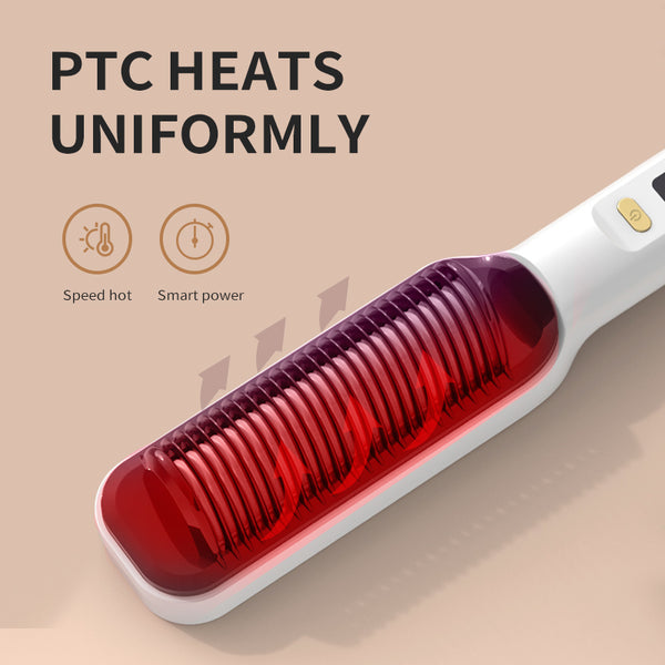 Cepillo Alisador Eléctrico con Iones Negativos - Plancha de Cabello Multifuncional Antiescaldadura