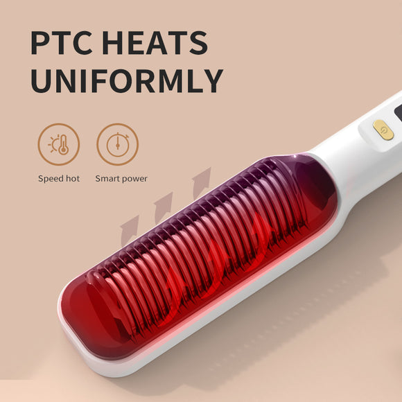 Cepillo Alisador Eléctrico con Iones Negativos - Plancha de Cabello Multifuncional Antiescaldadura