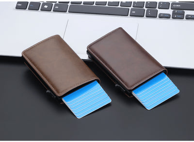 Billetera Protectora de Cuero Crazy Horse Anti-RFID para Hombre - Image 18