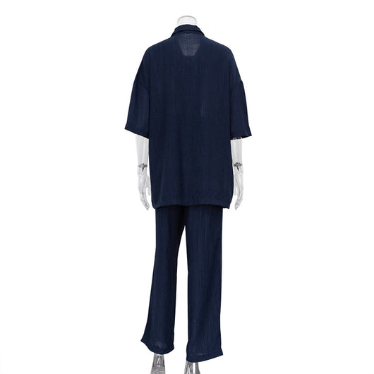 Conjunto Elegante de Pantalón y Blusa Suelta para Mujer - Image 14