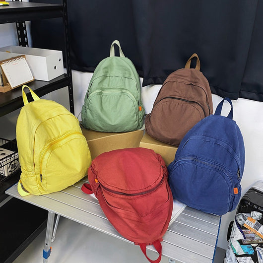Mochila de Lona Lavada para Viajes y Uso Diario - Image 3