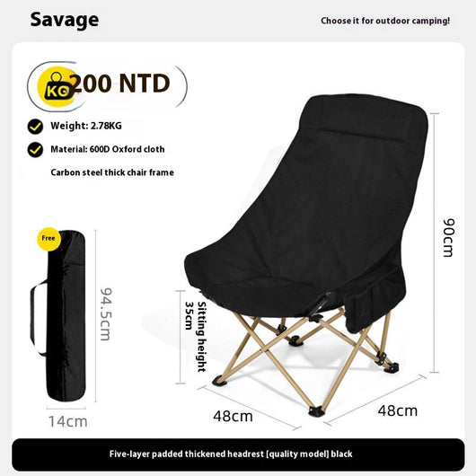 Silla de Camping Plegable con Respaldo Alto - Portátil y Cómoda - Image 7