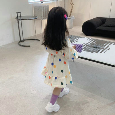 Vestido Infantil Manga Larga con Estampado de Globos de Amor - Image 3