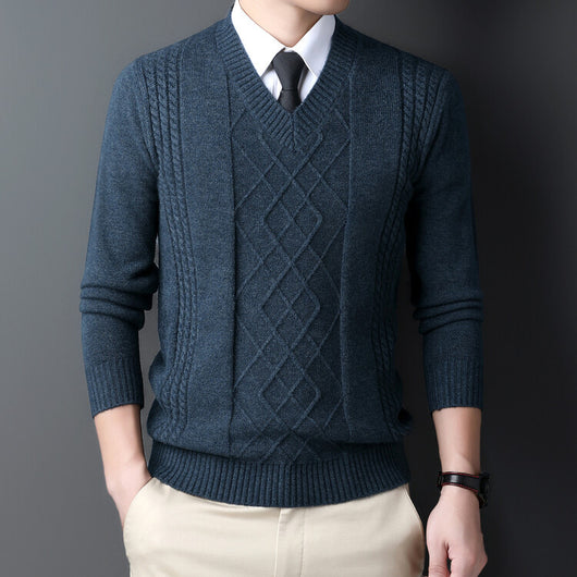 Suéter Casual para Hombre con Cuello Tipo Polo - Pullover de Punto - Image 2