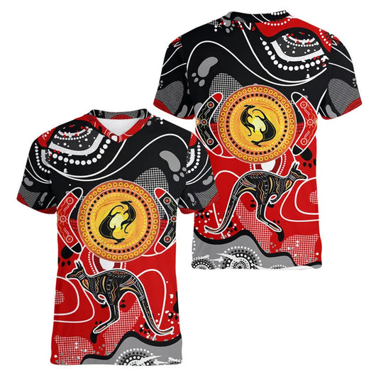Camiseta Deportiva Infantil con Patrón de Canguro Australiano - Cuello V - Image 11