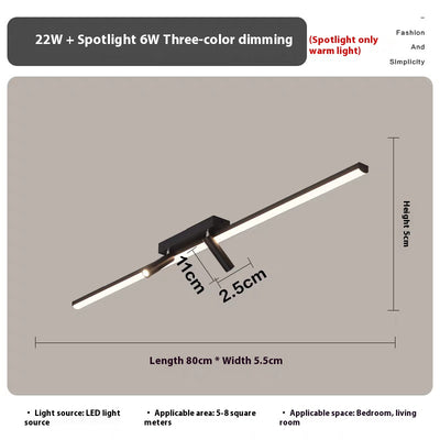 Lámpara de Techo Minimalista de Palabra Única para Vestidores - Image 6