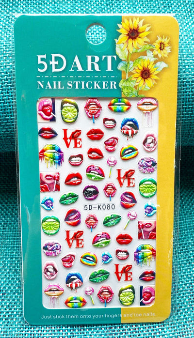 Stickers de Uñas 3D con Relieve - Diseño Cuadros y Moños para Verano - Image 17