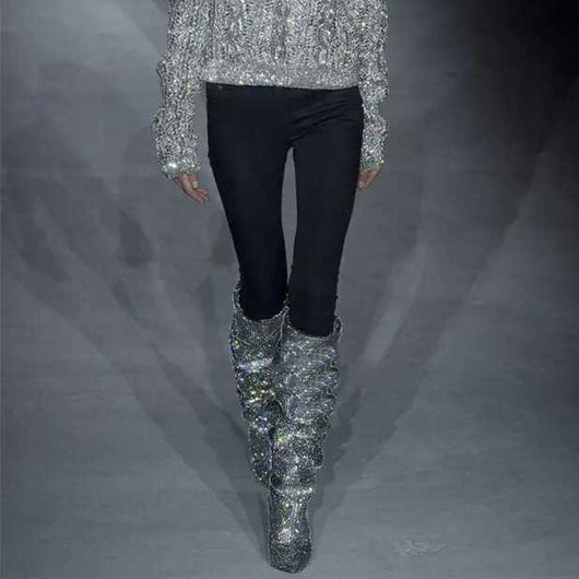 Tacones Altos con Pedrería y Lentejuelas - Diseño Elegante - Image 3
