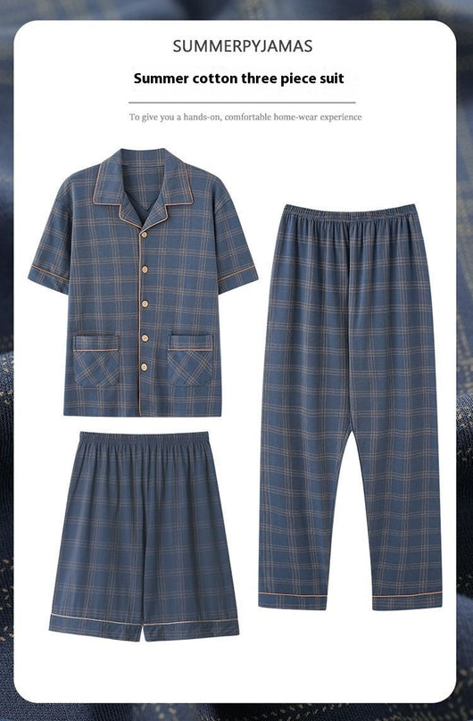 Pijama de Tres Piezas Manga Corta para Hombre - Image 15