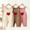 Enterizo de Pana con Tirantes y Bordado Love para Niños y Niñas