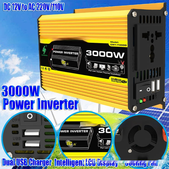 Inversor 3000W 12V para 220V - Conversor Solar de Alta Frequência para Veículos e Sistemas Isolados