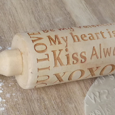Rodillo para Galletas con Letras de Madera Grabadas para San Valentín - Image 7