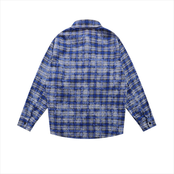 Camisa de Cuadros Americana para Primavera - Manga Larga Estilo Street