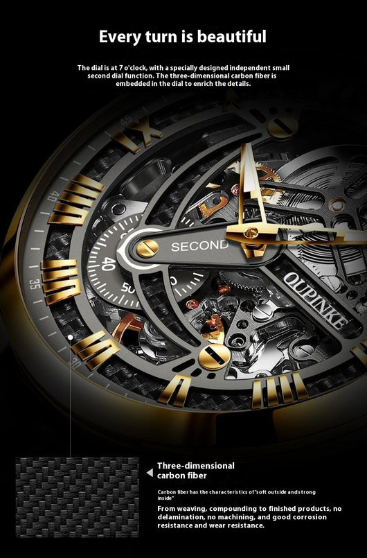 Reloj Mecánico Automático Hueco de Lujo para Hombre - Image 17