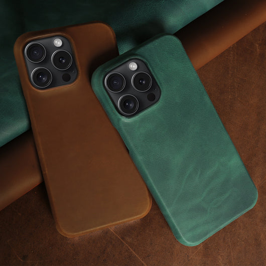 Funda para Teléfono Cuero Crazy Horse con Patrón Aplicado - Image 3
