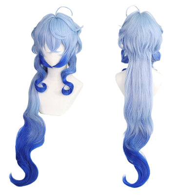 Peluca Degradado Azul Larga Cosplay - Cabello Sintético Resistente al Calor con Gorro Incluido - Image 5