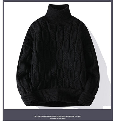 Suéter de Cuello Alto Trenzado para Hombre - Abrigo Casual y Cálido - Image 13