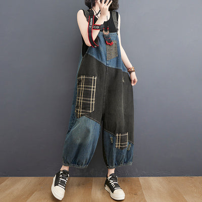 Overol Denim Talle Alto Holgado para Mujer Talla Grande - Image 16