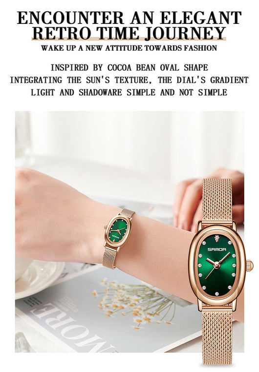 Reloj de Cuarzo para Mujer con Correa de Cuero y Acero Inoxidable Resistente al Agua - Image 22
