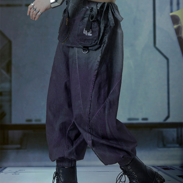 Pantalones Cargo Degradado Punk con Estilo Funcional