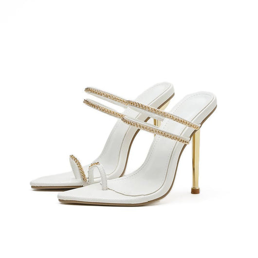 Sandalias de Tacón Alto con Cadena y Punta Afilada - Image 12