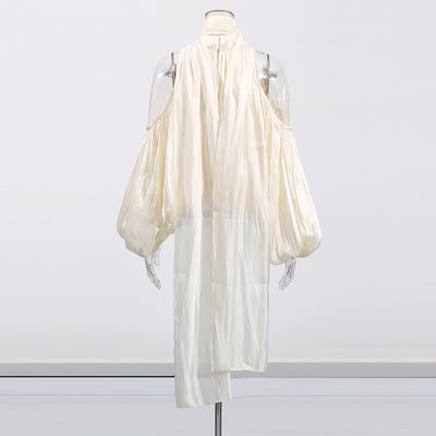 Blusa Elegante Francesa con Lazo, Hombros Descubiertos y Mangas Abullonadas - Image 8
