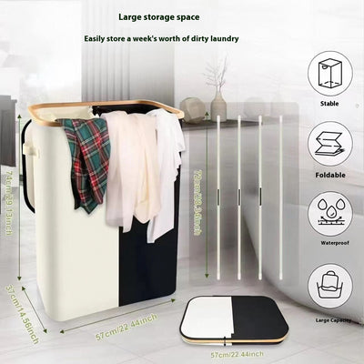 Canasta Plegable para Ropa Sucia con Tapa y Protección Antipolvo - Image 3
