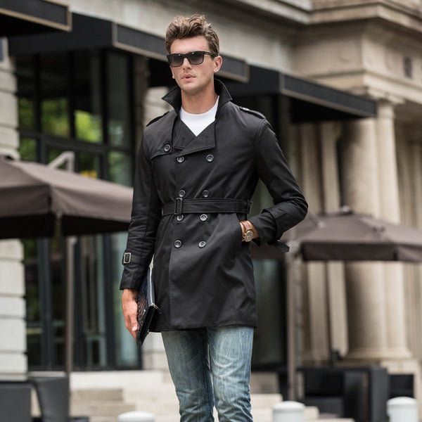 Abrigo Trinchera Casual para Hombre Largo Medio