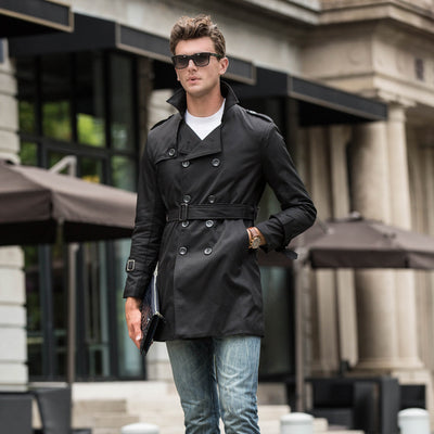 Abrigo Trinchera Casual para Hombre Largo Medio