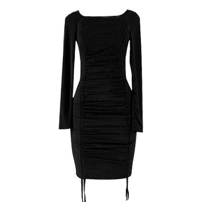 Vestido Largo con Cuello Cuadrado y Mangas Fruncidas - Image 4