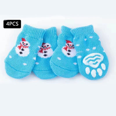 Calcetines Navideños para Perros con Diseño de Papá Noel y Reno - Image 5