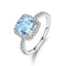 Simple Inlaid Colorful Topaz S925 Sterling Plateado Ring Sky Kyanite Tamaño 5