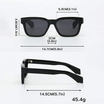 Black square-frame sunglasses with bright orange polarized lenses, designed for outdoor driving and anti-glare. - Image 10