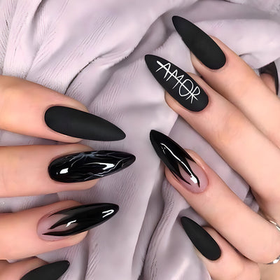 Puntas de Uñas de Gel Blanco Estilo Europeo y Americano