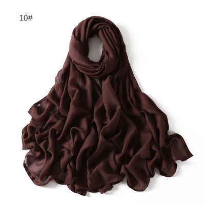 Pañuelo de Algodón y Lino Monocrómático con Ala Ancha - Image 12