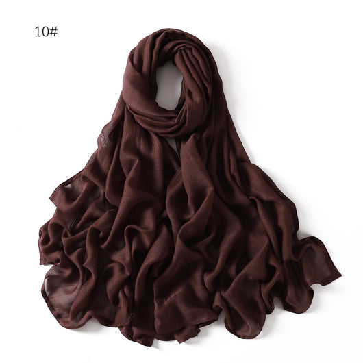 Pañuelo de Algodón y Lino Monocrómático con Ala Ancha - Image 12