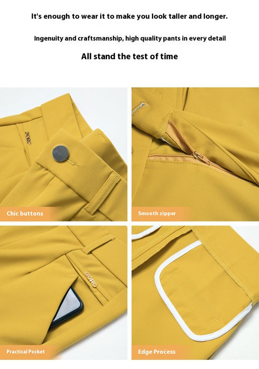 Pantalones Casuales Coreanos Cintura Alta Elásticos Ajustados Efecto Adelgazante - Image 25