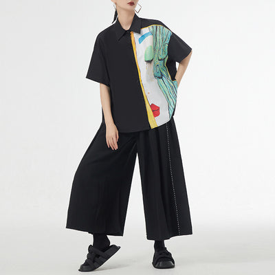 Blusa Estampada Suelta de Manga Corta para Verano - Image 7