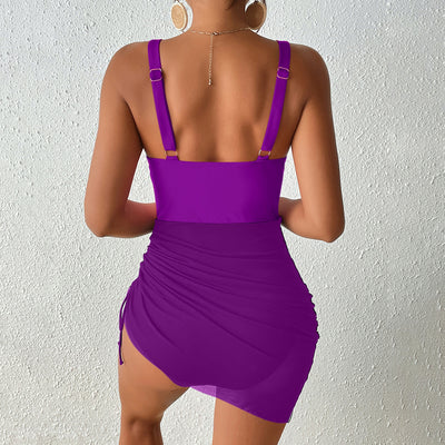 Traje de Baño Enterizo con Malla y Cordón Ajustable - Image 11