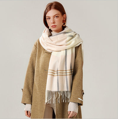 Bufanda Chal de Cashmere con Borlas - Abrigo Escocés Largo para Invierno - Image 28