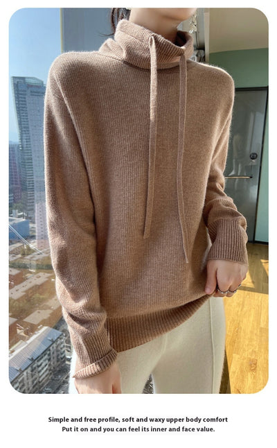 Suéter de Cuello Alto en Cashmira para Otoño e Invierno - Pullover Holgado y Grueso para Mujer - Image 21